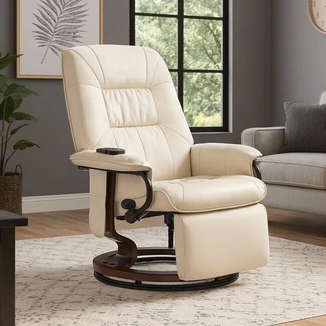 Elektrické masážne kreslo s vyhrievaním Dayton béžová ekokoža