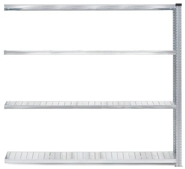 Policový kovový regál TRANSFORM, prídavná sekcia, 1972x1800x500 mm