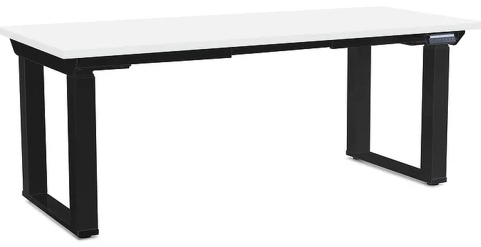 Výškovo nastaviteľný stôl OfficeTech Strong 180 x 80 cm, čierna podnož, biela