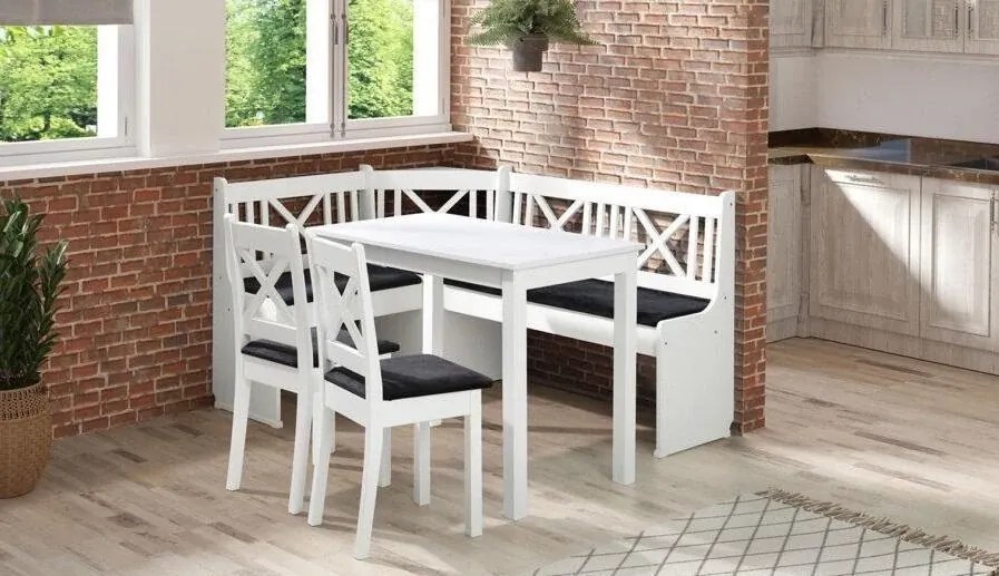 Jedálenský rohový komplet X1, jelša (hnedá Loca 10)