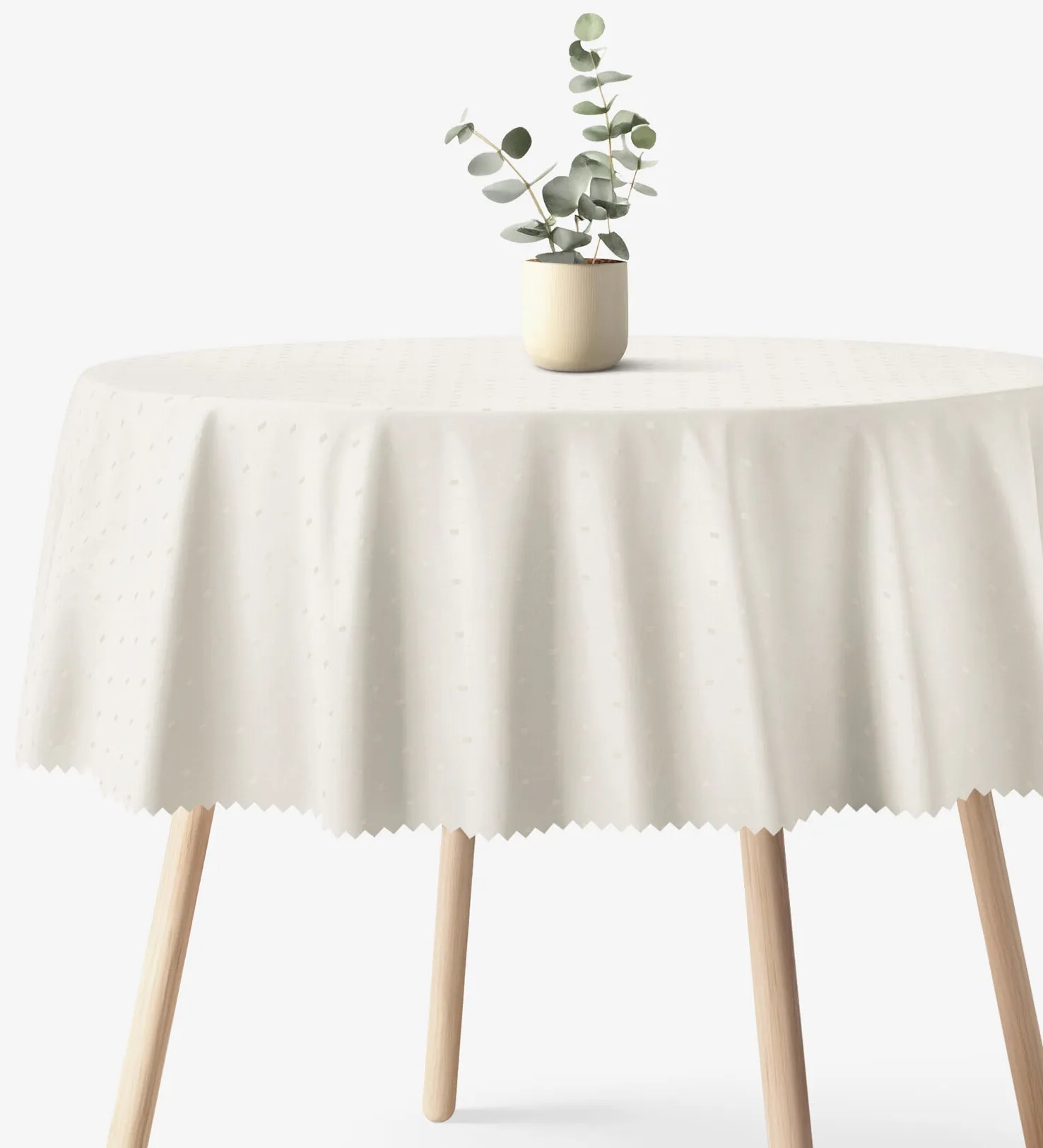 Goldea sviatočný okrúhly teflónový obrus - smotanový s lesklými obdĺžnikmi Ø 100 cm