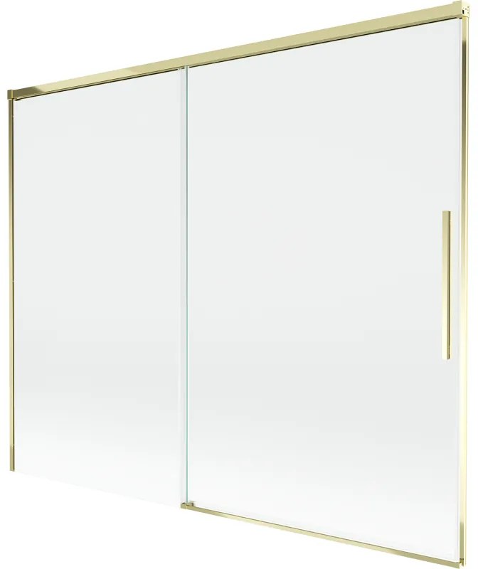 Mexen Rox, 2-krídlová posuvná vaňová zástena 190 x 150 cm, 8mm číre sklo, zlatý lesklý profil, 8C9-190-001-50-00