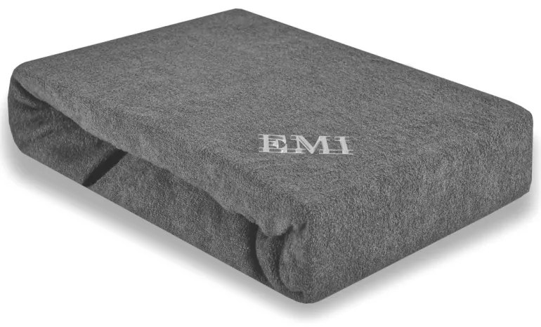 Plachta posteľná sivá froté EMI, Plachta 180x200