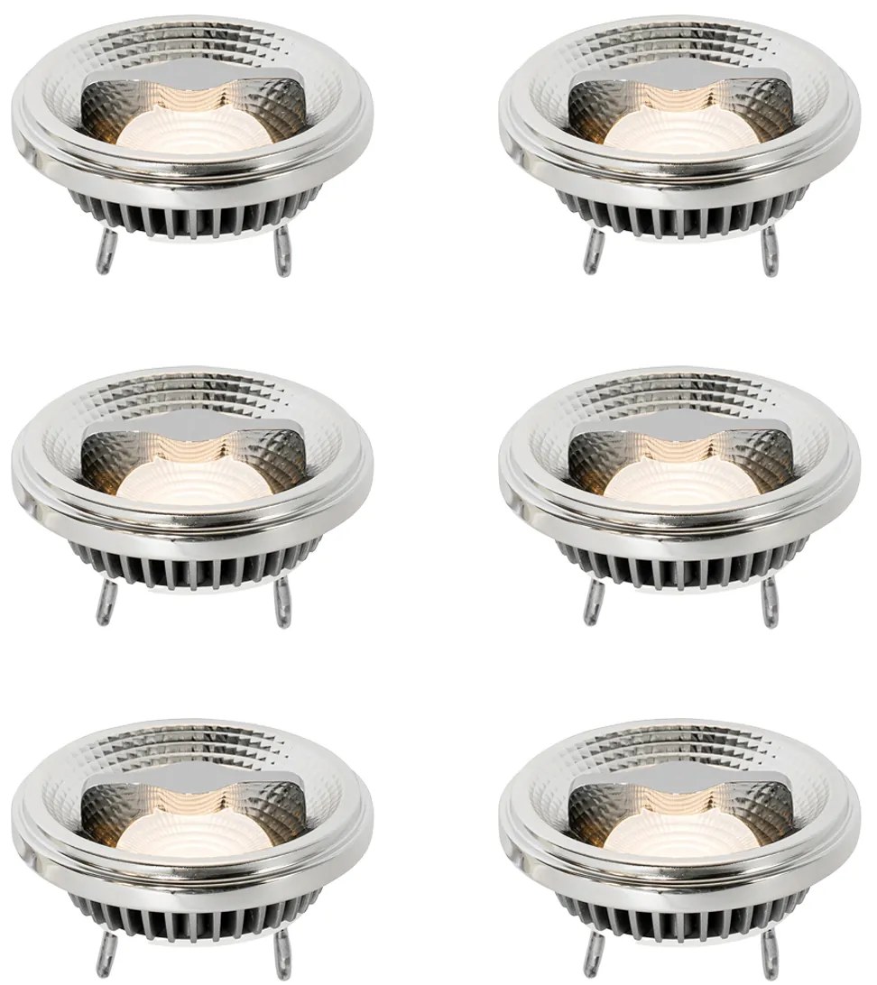 Sada 6 stmievateľných LED žiaroviek G53 111 mm 12 W 600 lm 2700 K