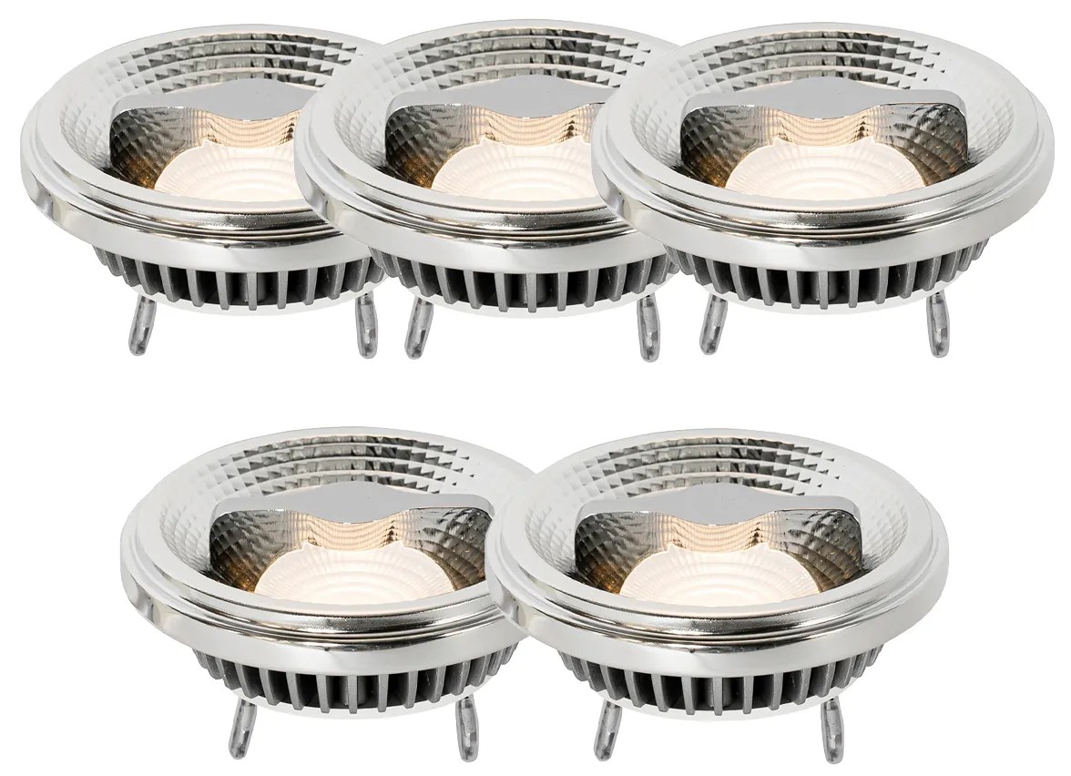 Sada 5 stmievateľných LED žiaroviek G53 AR111 12W 600lm 2700K