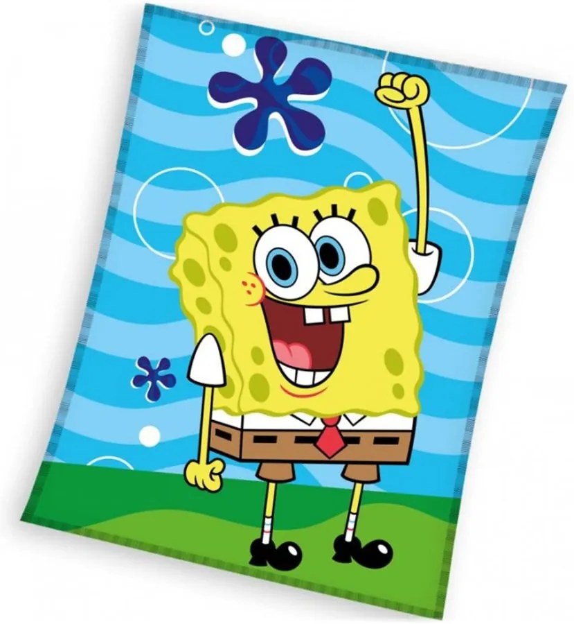 Coral fleece deka SpongeBob - gramáž 240 g/m² - 130 x 170 cm