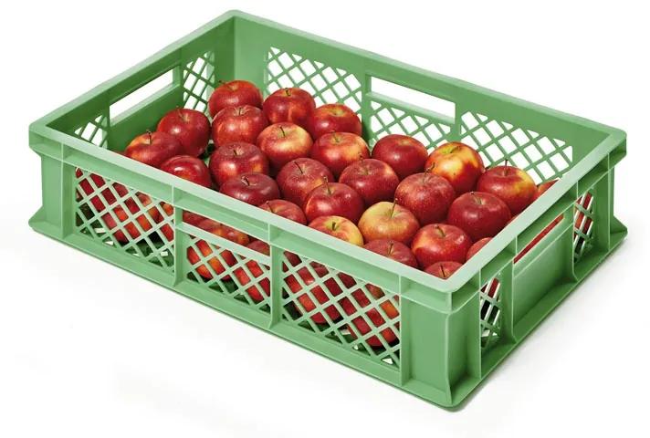 Plastová mriežkovaná prepravka 600 x 400 x 150 mm, zelená