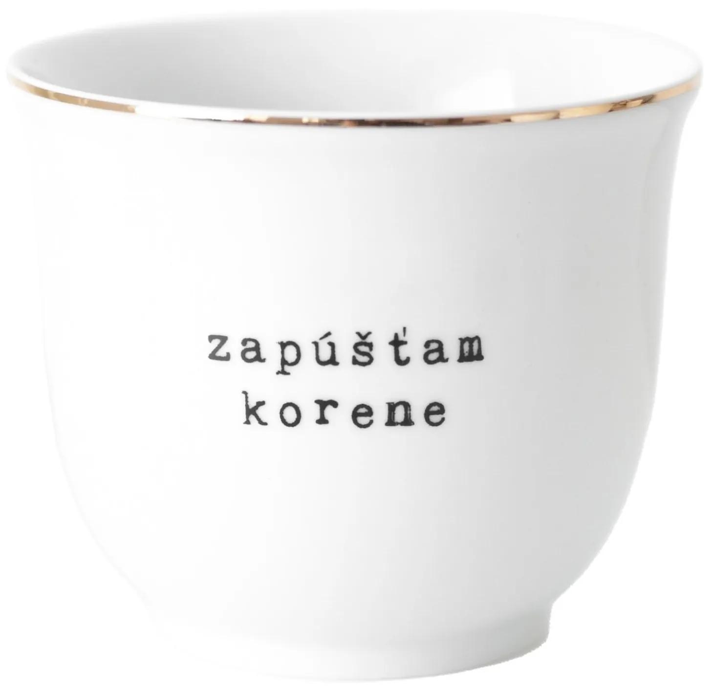 Bella Rose Porcelánový obal na kvetináč Zapúšťam korene 10 cm - SK