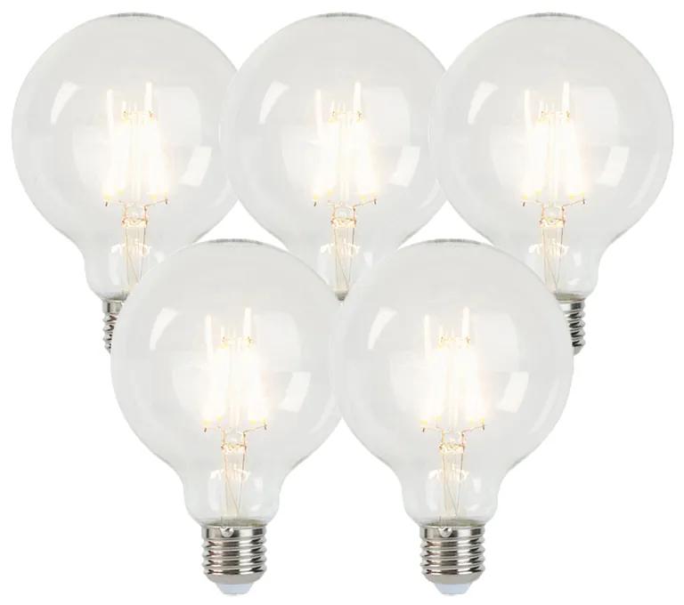 Sada 5 stmievateľných LED žiaroviek E27 G95 5W 470lm 2700K