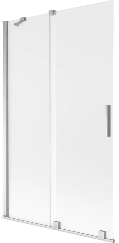 Mexen Velar, 2-krídlová posuvná vaňová zástena 110 x 150 cm, 8mm sklo námraza, chrómová, 896-110-000-31-01