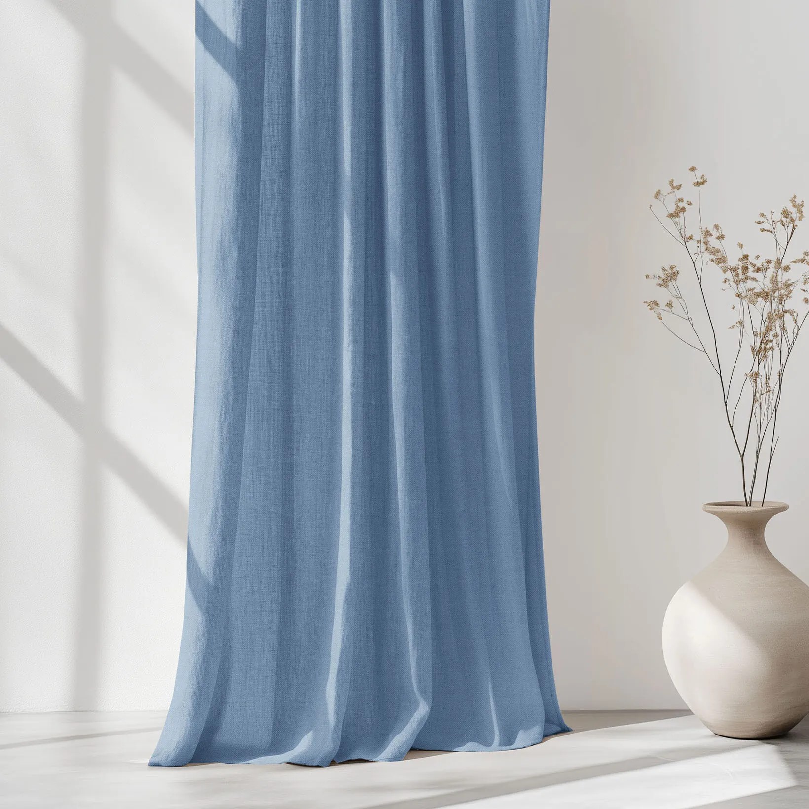 Goldea záves z ľanovej zmesi - modrý 180x145 cm