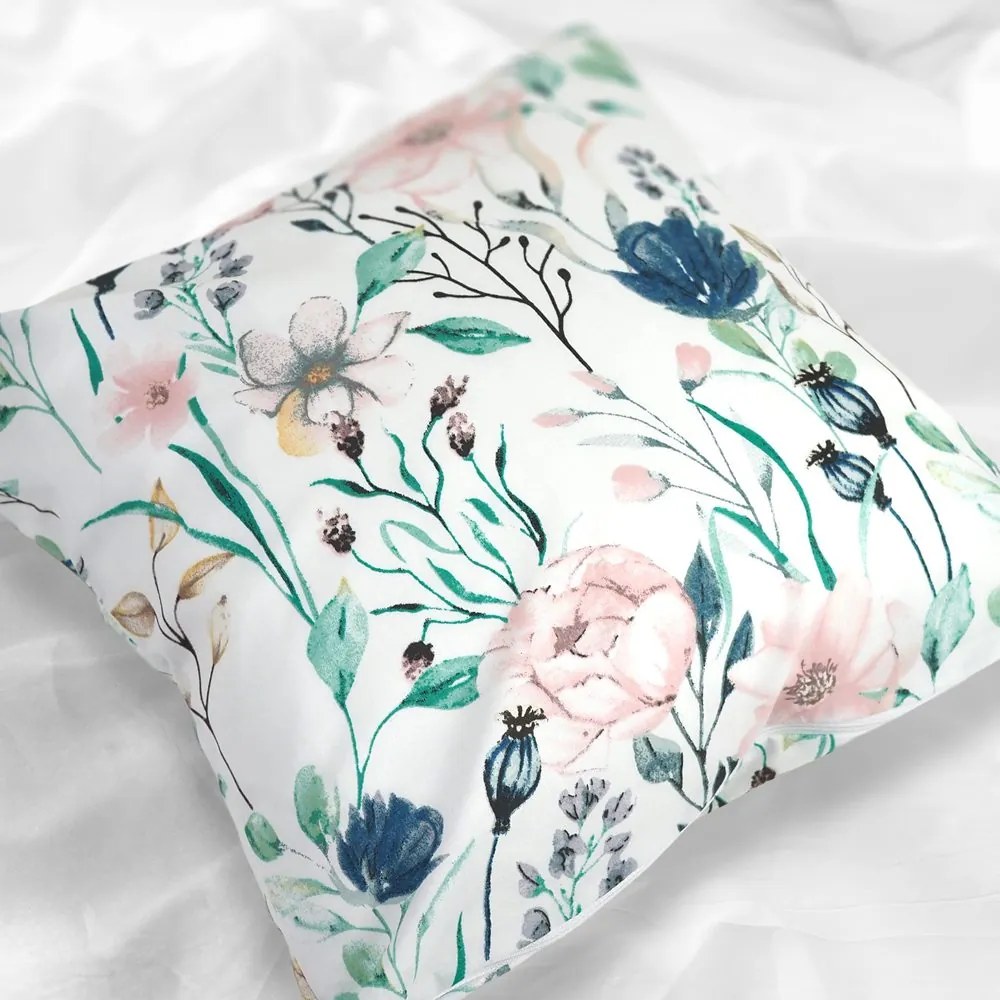 Polášek Bavlnená obliečka na vankúšik - Rozkvitnutá lúka | 70 x 90 cm