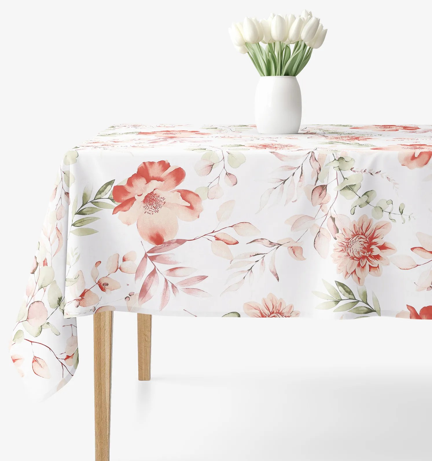Goldea hranatý obrus 100% bavlnené plátno deluxe - akvarelové kvety 80 x 80 cm