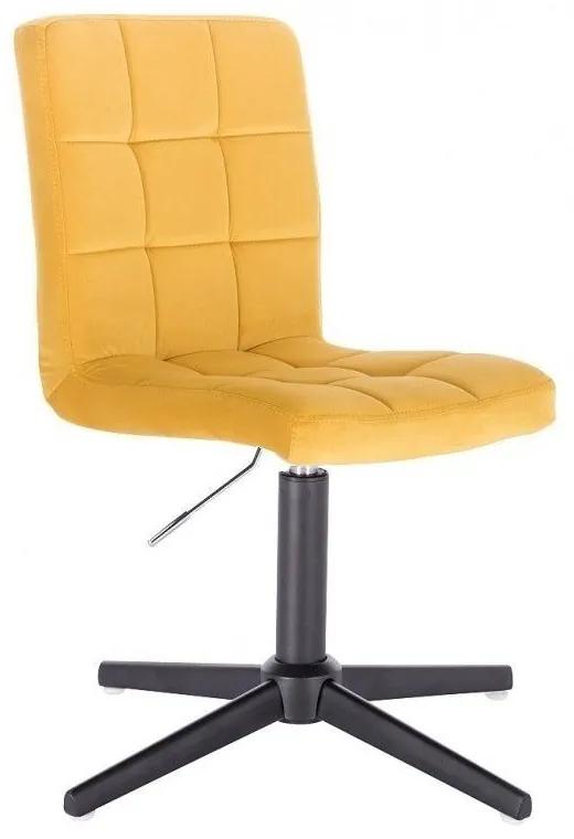 LuxuryForm DESIGN Stolička TOLEDO VELUR na čiernom kríži - žltá