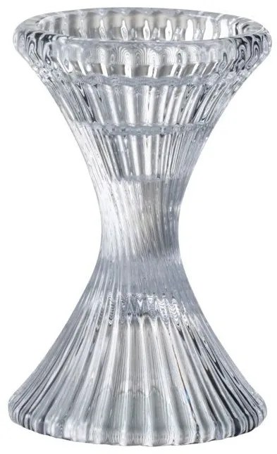 Sklenený krútiaci svietnik Ribbed medium - Ø 10*15cm Sklenený krútiaci svietnik Ribbed medium - Ø 10*15cm