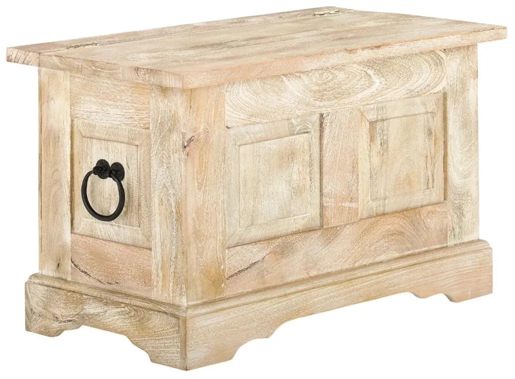 furniture-nabytek.cz - Masívna truhlica Patina z mangového dreva, lakovaná, prírodná farba – 80×45×50 cm
