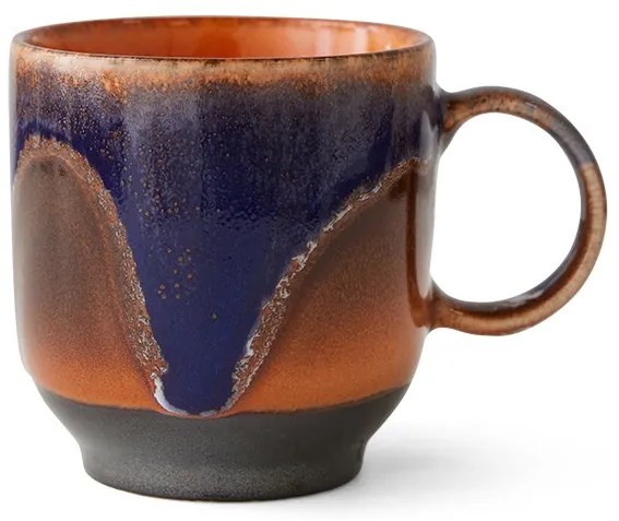 Pomarančovo modrý hrnček Coffee 70s Arabica - 10 * 7 * 8cm / 250 ml