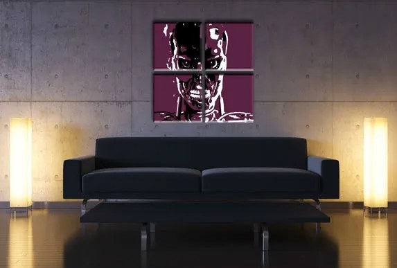 Ručne maľovaný POP Art obraz TERMINATOR 4 dielny ter
