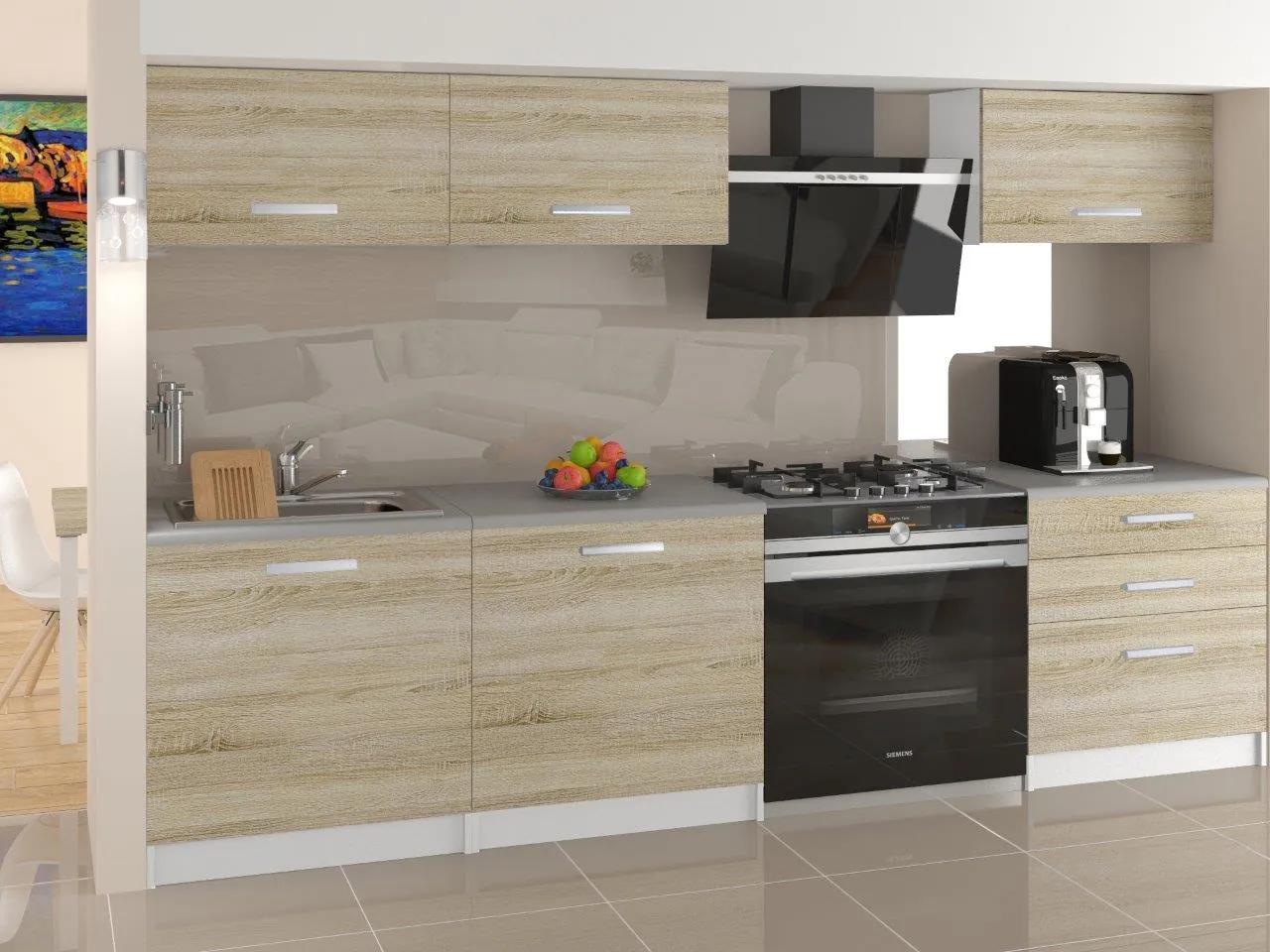 Kuchynská linka Belini 180 cm dub sonoma s pracovnou doskou Laurentino TOR LAURENTINO/3/WT/DS/0/T