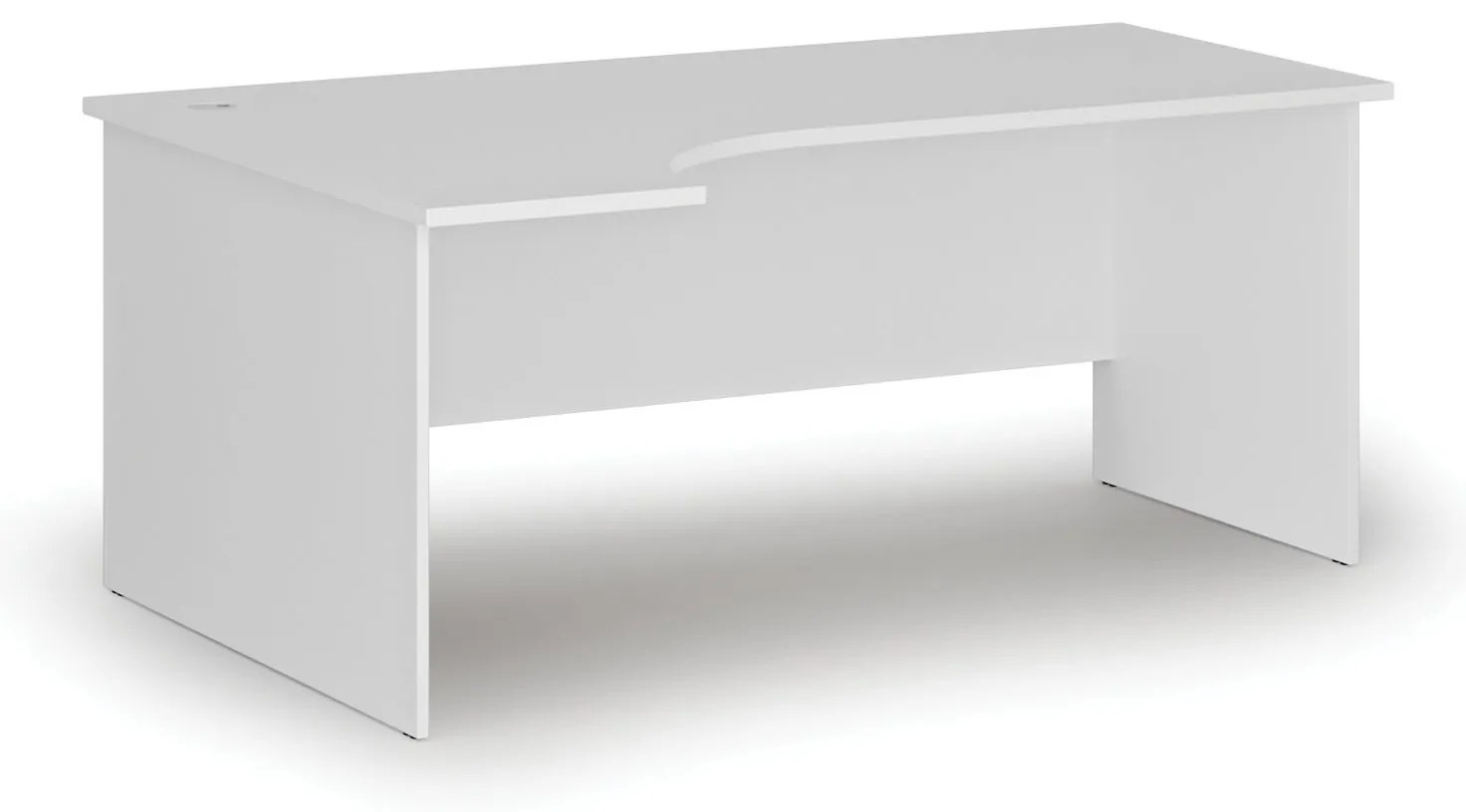 Rohový kancelársky písací stôl PRIMO WHITE, 180x120 cm, ľavý, biela
