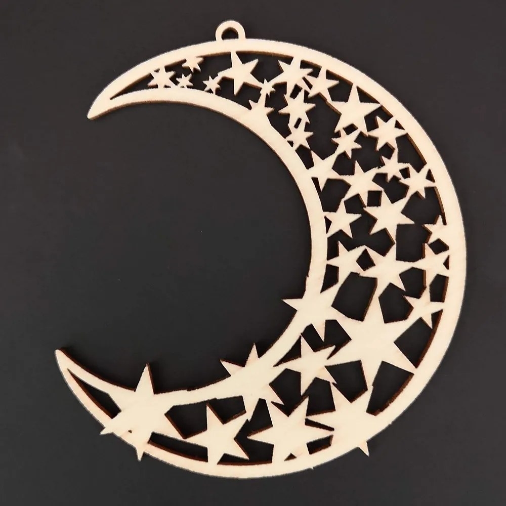 AMADEA Drevená ozdoba mesiac 9 cm
