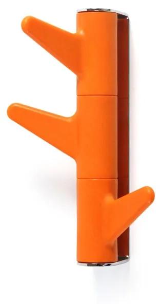 Vešiak na stenu Oka, 3 háčky / oranžový