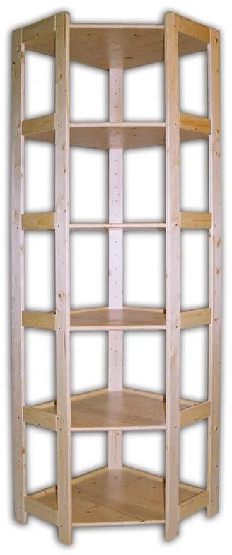 Rohový drevený regál 6 políc, 2040 x 700 x 435 mm