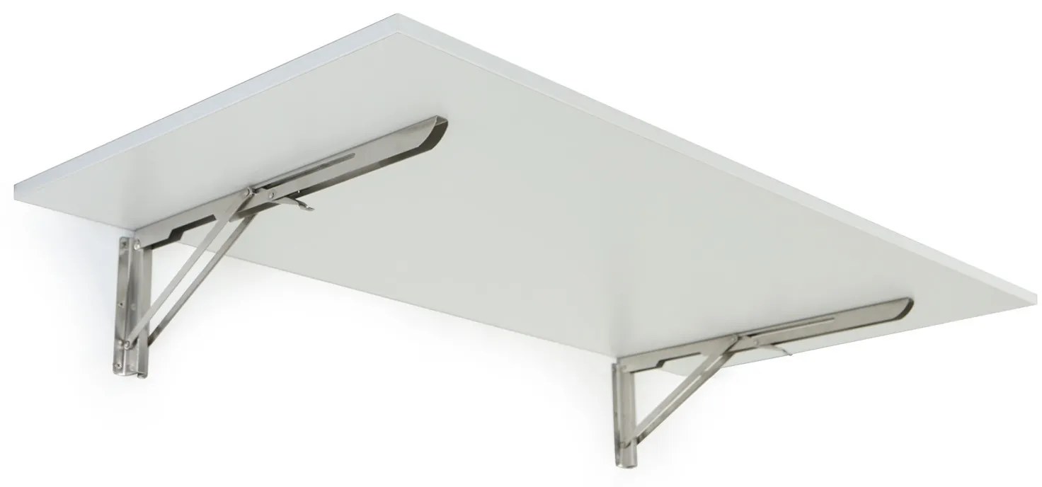 Sklápací stôl na stenu, 1200 x 600 mm, nosnosť 30 kg, biela