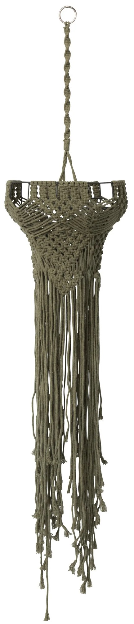 Zelené závesné tienidlo s povrázky Macrae - Ø 25 * 97 cm / E27