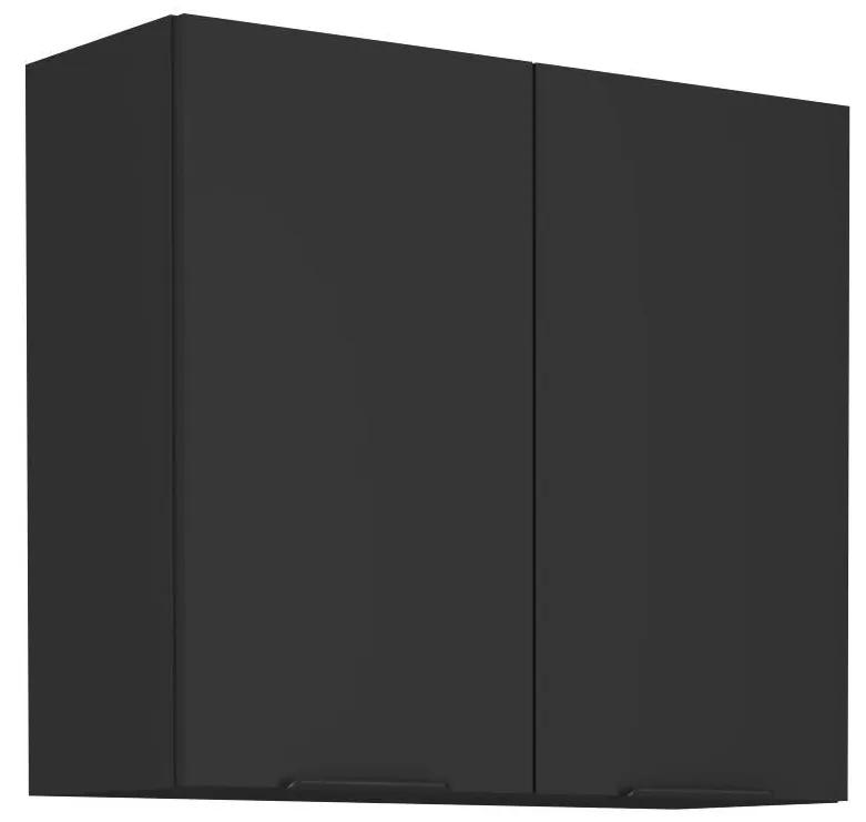 Horná kuchynská skrinka Sobera 80 G 72 2F (čierna) . Vlastná spoľahlivá doprava až k Vám domov. 1096994