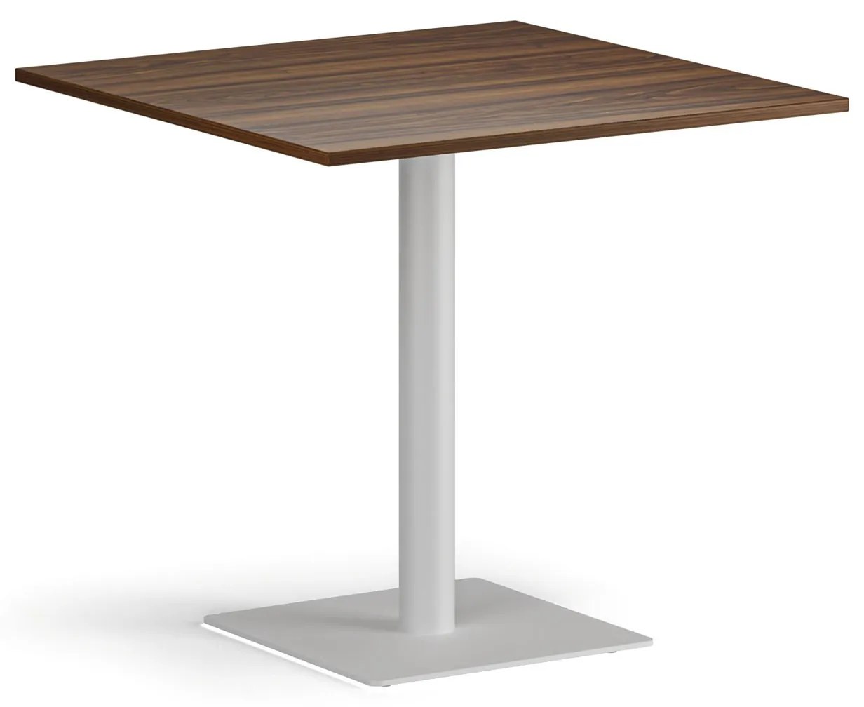 Konferenčný stolík ENZO, 80x80 cm, biela podnož, orech