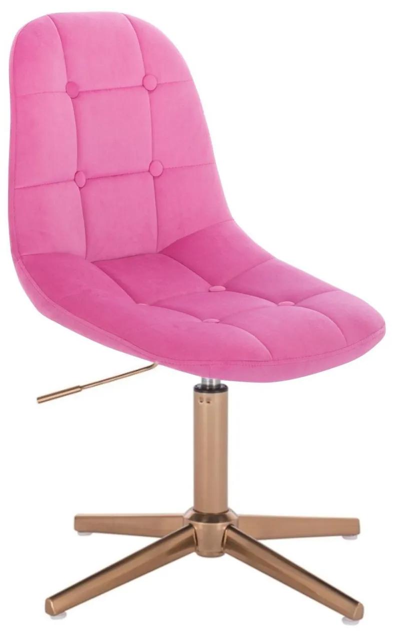 LuxuryForm DESIGN Stolička SAMSON VELUR na zlatom kríži - ružová