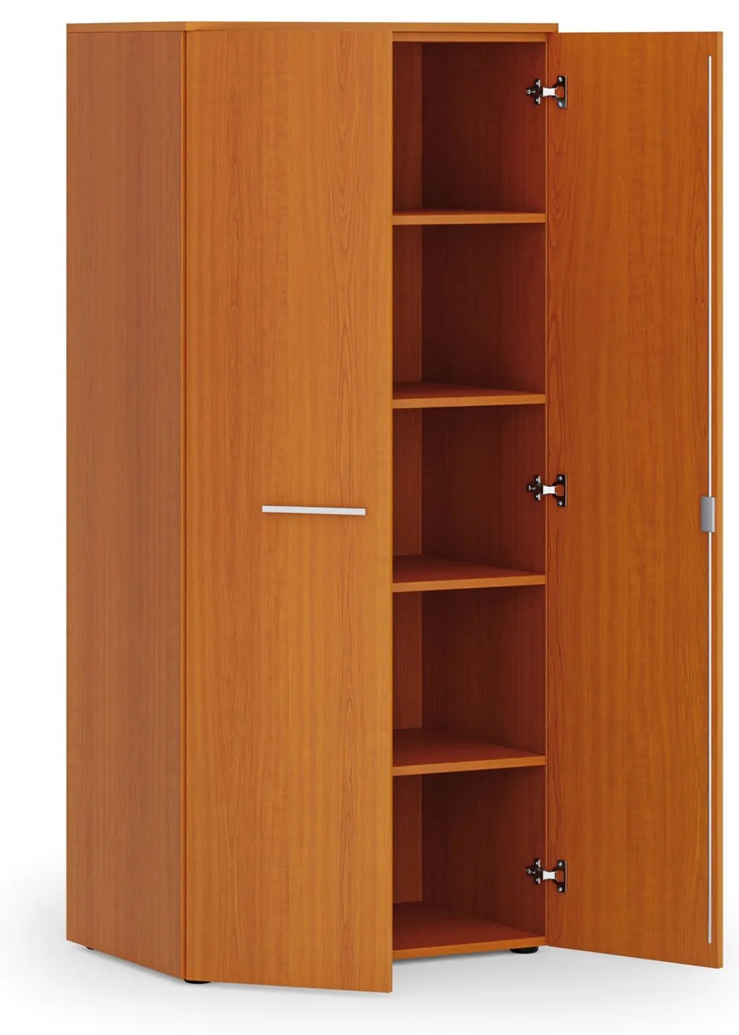 Kancelárska policová skriňa PRIMO WOOD s dverami, 800 x 500 x 1781 mm, čerešňa