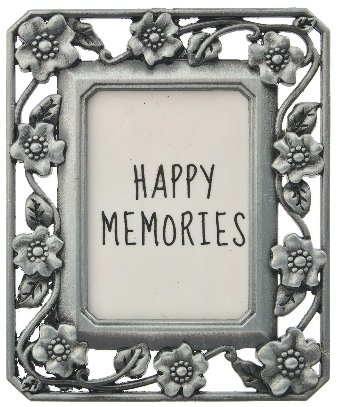 Strieborný fotorámček s kvietkami - 4*5 cm