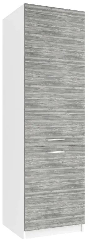 Vysoká kuchynská skrinka Belini pre vstavanú chladničku 60 cm šedý antracit Glamour Wood TOR SSL60/0/WT/GW/0/E