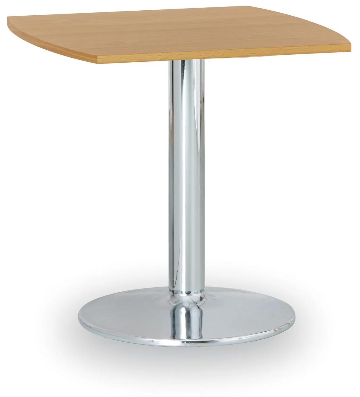 Konferenčný stolík ZEUS II, 660x660 mm, chrómovaná podnož, doska buk