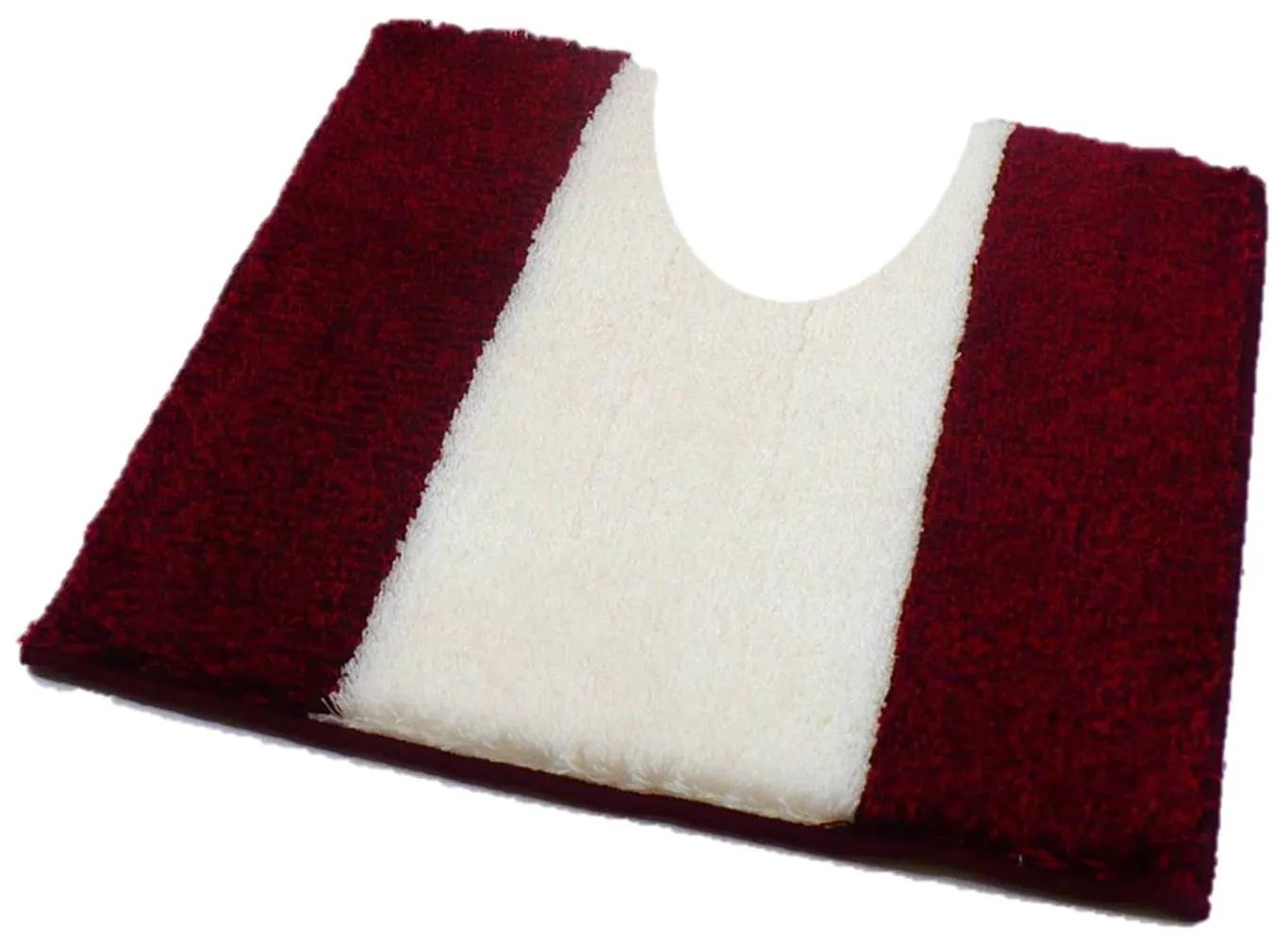 ROUTNER Kúpeľňová predložka ATHENA Bordó 10302 - Bordó / 50 x 50 cm WC s výkrojom 10302