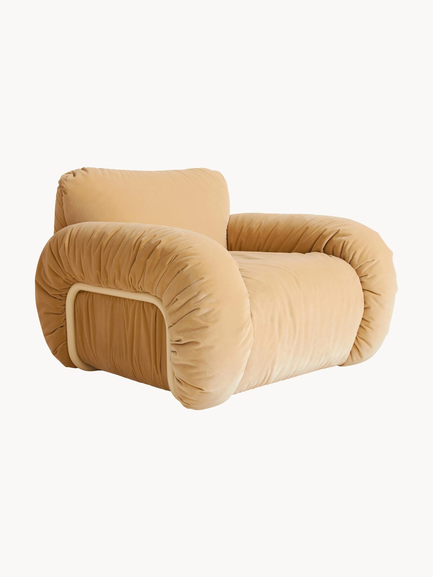 Ručne vyrobené zamatové kreslo Arc