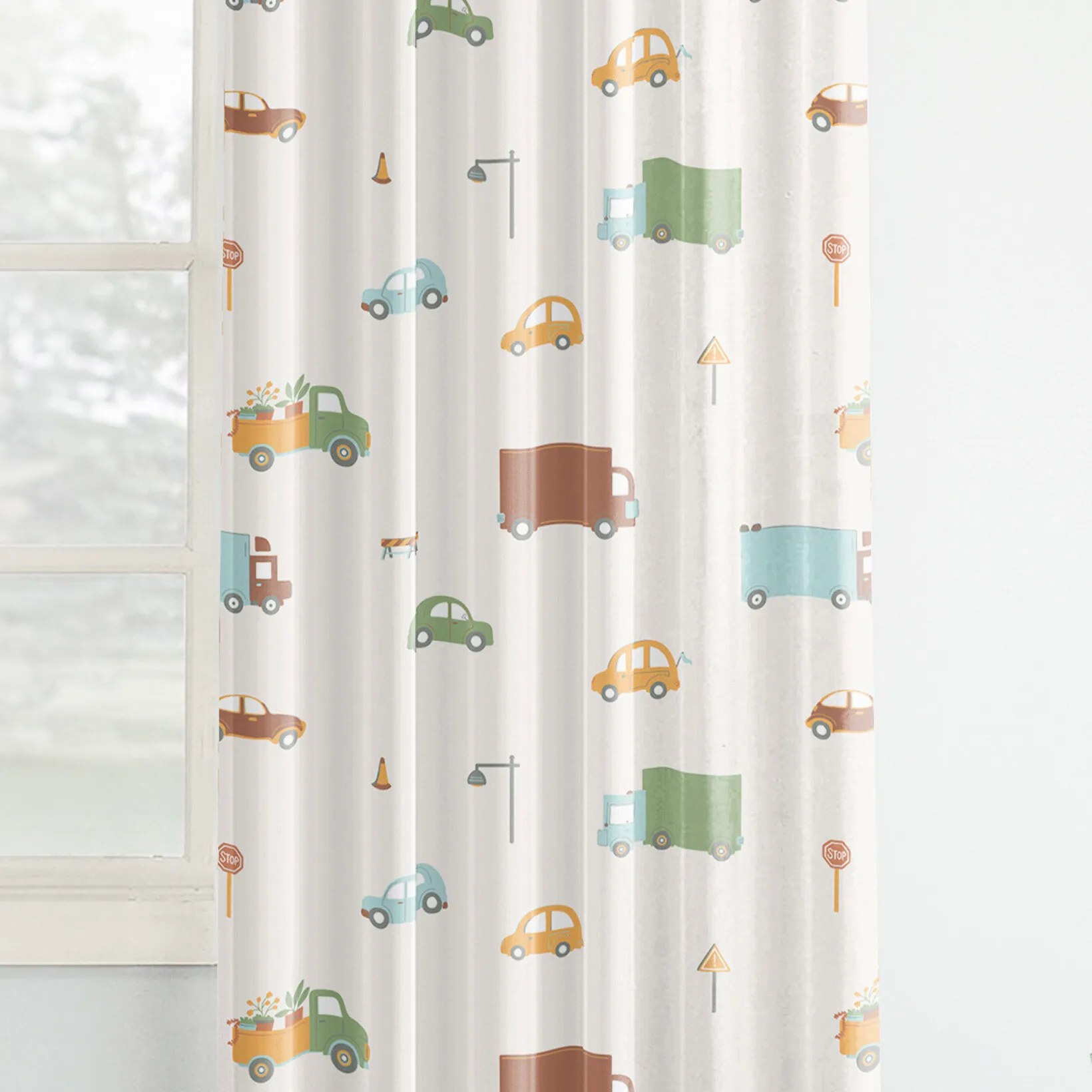 Goldea detský bavlnený záves - svet autíčok 140x150 cm