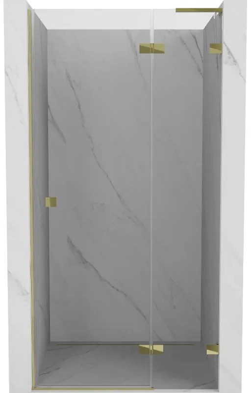 Mexen, Mexen Lunar L Otočné pravé sprchové dvere 75 cm, transparentné, zlaté - 834L-075-000-50-00-P