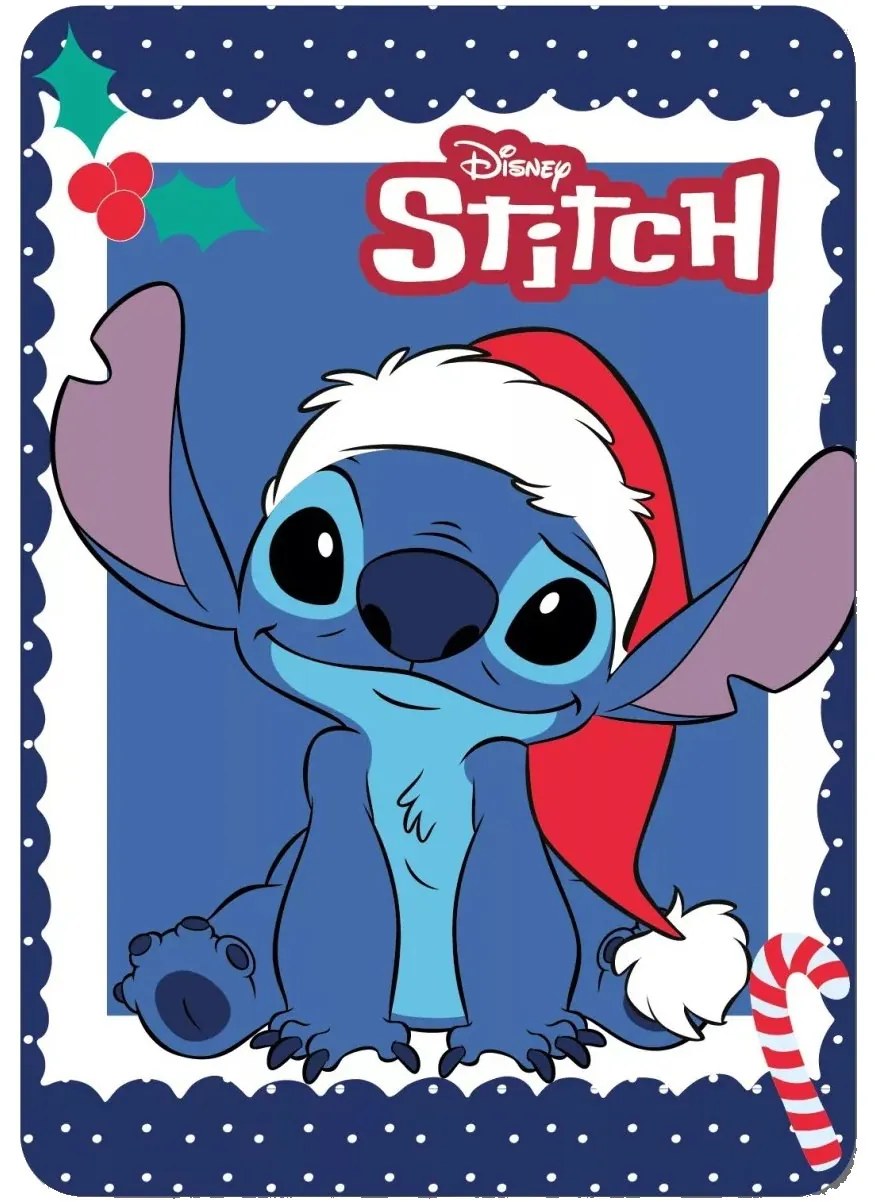 Vianočná flísová deka Lilo &amp; Stitch - 100 x 140 cm