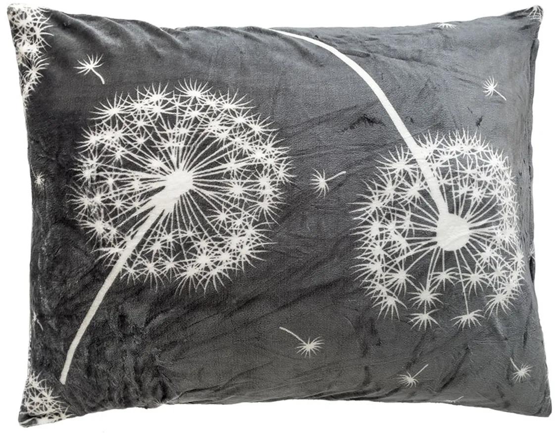 XPOSE® Mikroplyšová obliečka na vankúš PÚPAVY - sivá 70x90 cm