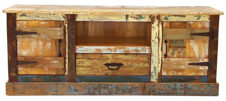 TV stolík Retro 150x60x45 recyklované mango Old spice