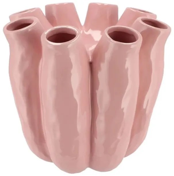 Ružová keramická váza Luna Tube Pink - Ø 24*24 cm