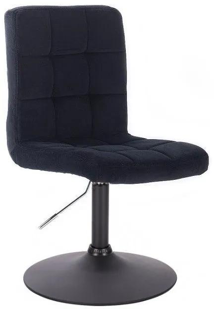 LuxuryForm DESIGN Stolička TOLEDO VELUR na čiernom tanieri - čierna