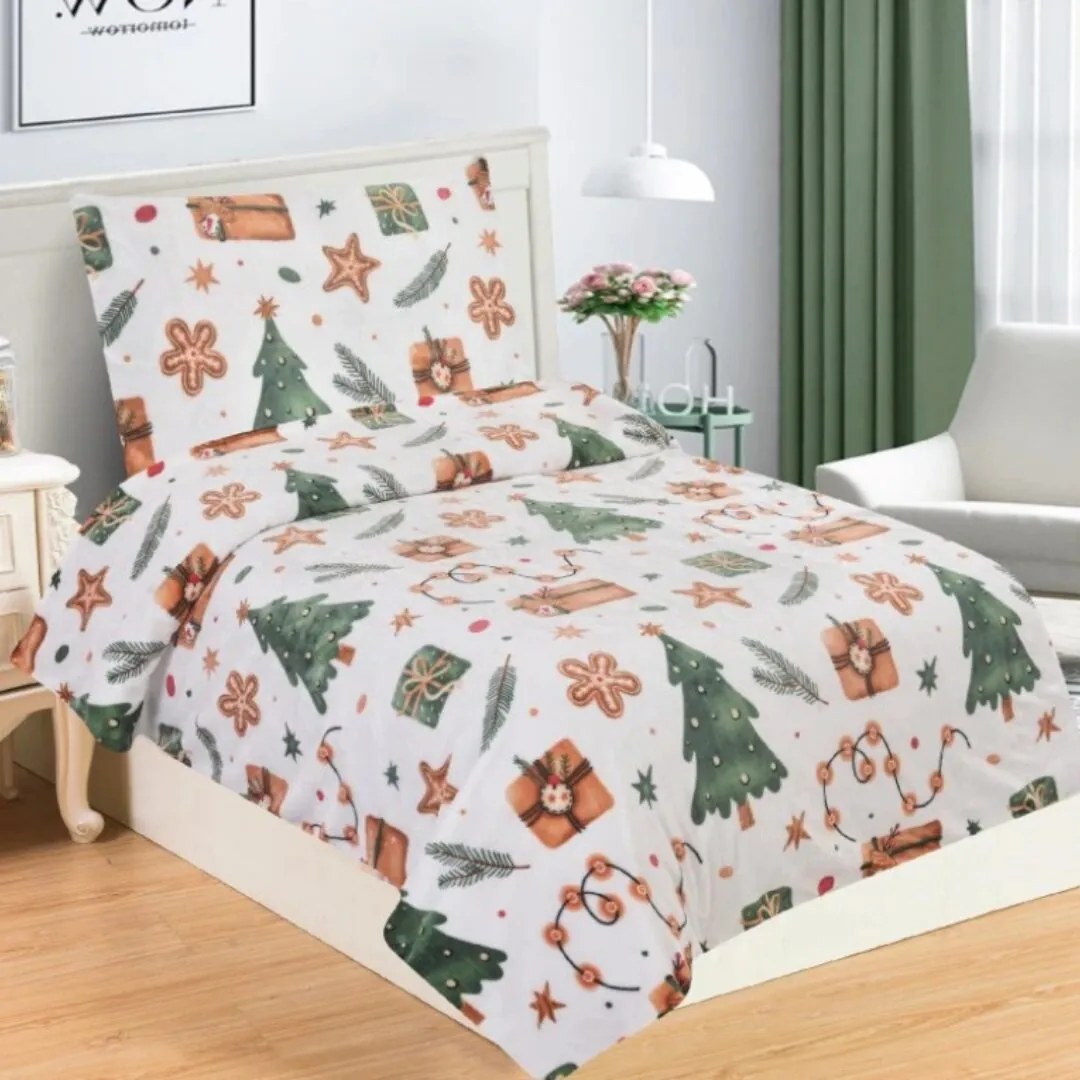 Mikroplyšové obliečky vianočné Christmas 200x140cm+90x70cm TiaHome