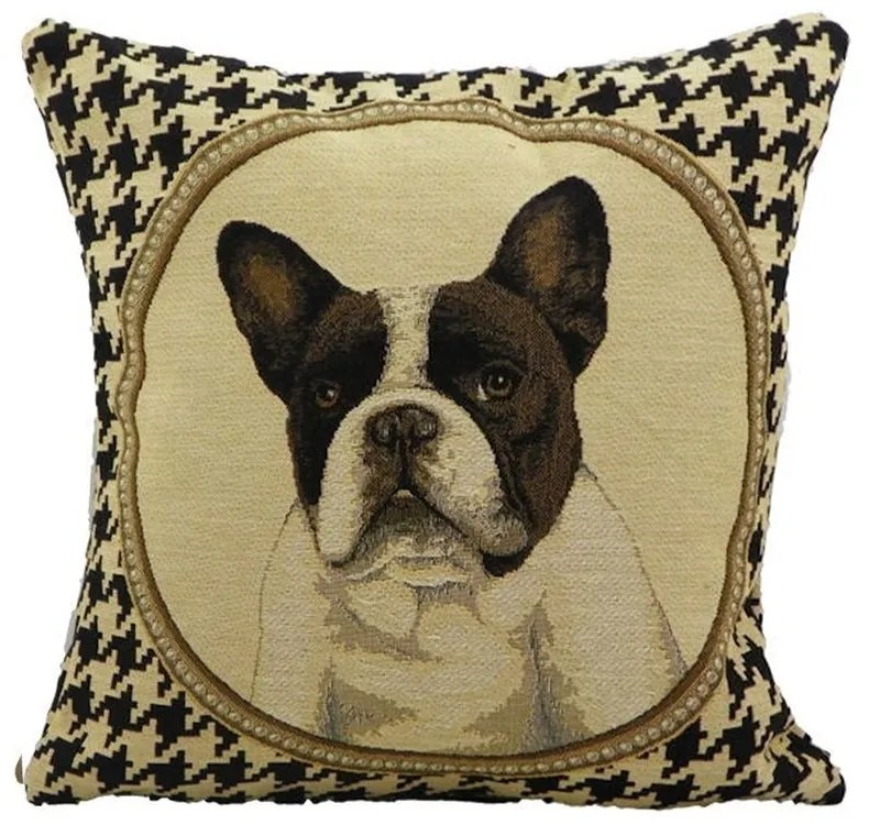 Gobelínový obojstranný vankúšik Francúzsky buldoček - 32*15*32 cm