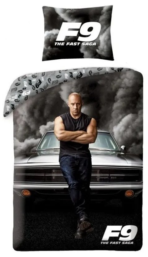 Bavlnené posteľné obliečky Rýchlo a zbesilo F9 - Fast & Furious 9 - 100% bavlna - 70 x 90 cm + 140 x 200 cm