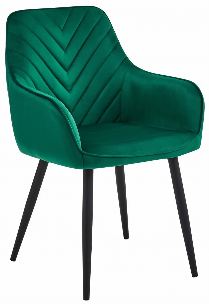 Jedálenské kreslo NANA VELVET, tmavozelené