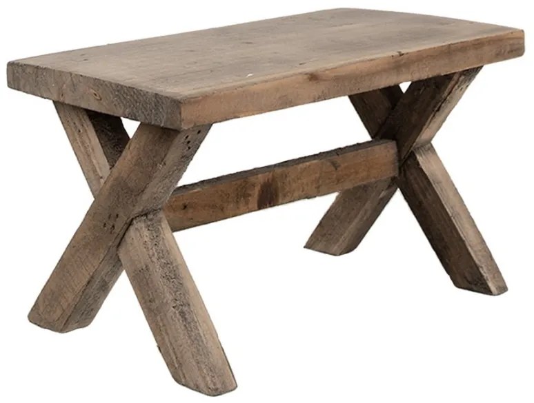 Hnedá antik drevená stolička na kvety - 24*13*14 cm